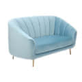 Nara Velvet Sofa in Sky Blue Color - front_view