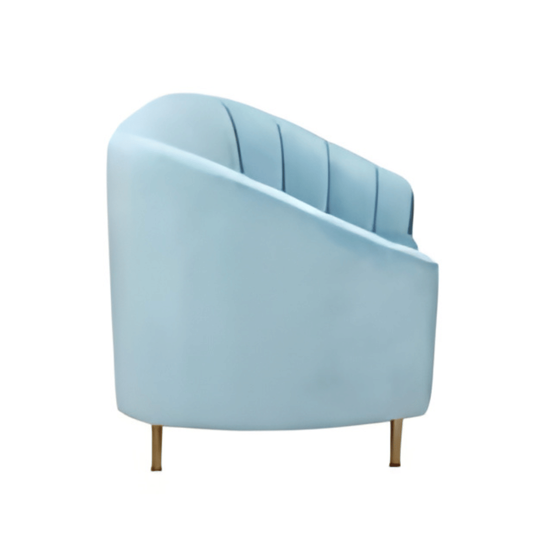Nara Velvet Sofa in Sky Blue Color - top_view