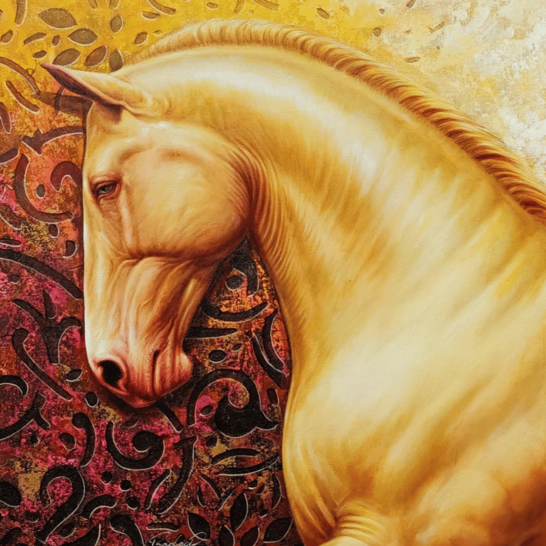 The Royal Horse Golden  Wall Painting