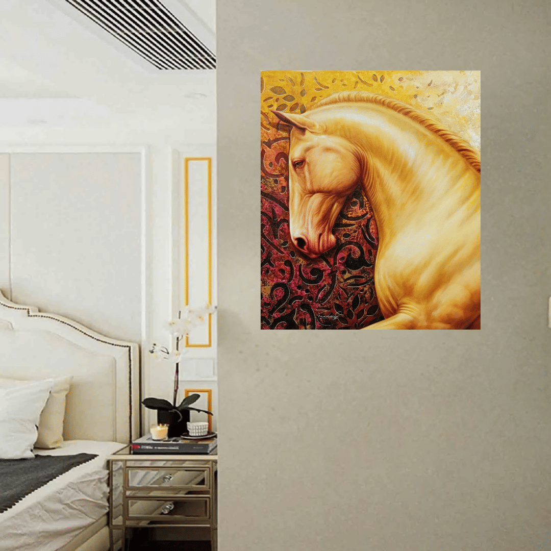 The Royal Horse Golden  Wall Painting