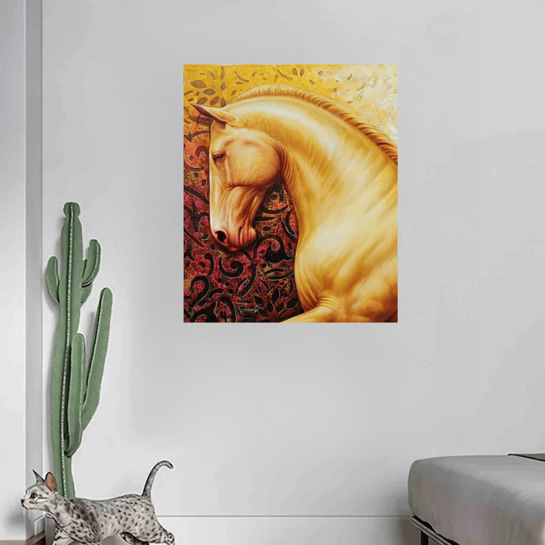 The Royal Horse Golden  Wall Painting