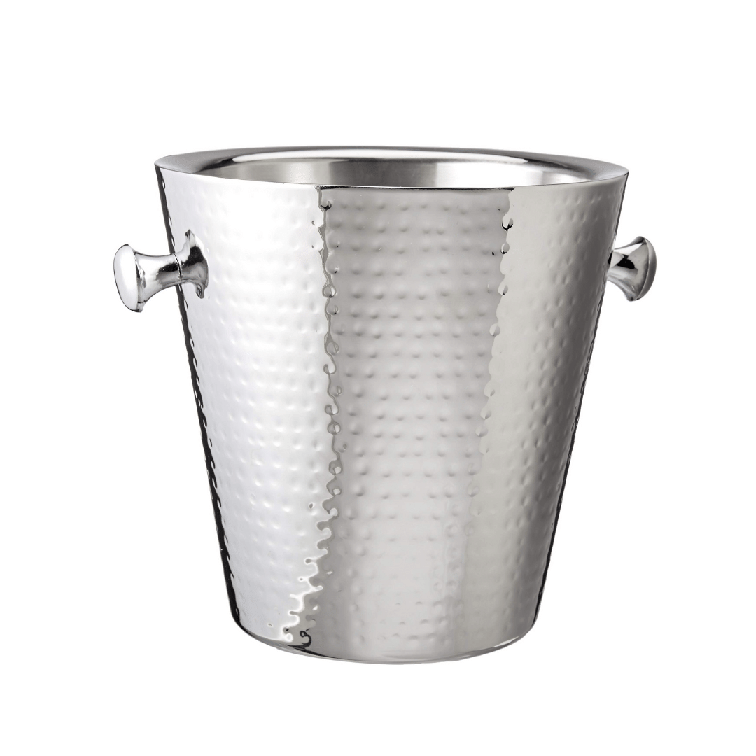 Hammered Ridge Stainless Steel Champagne Bucket - rear_view