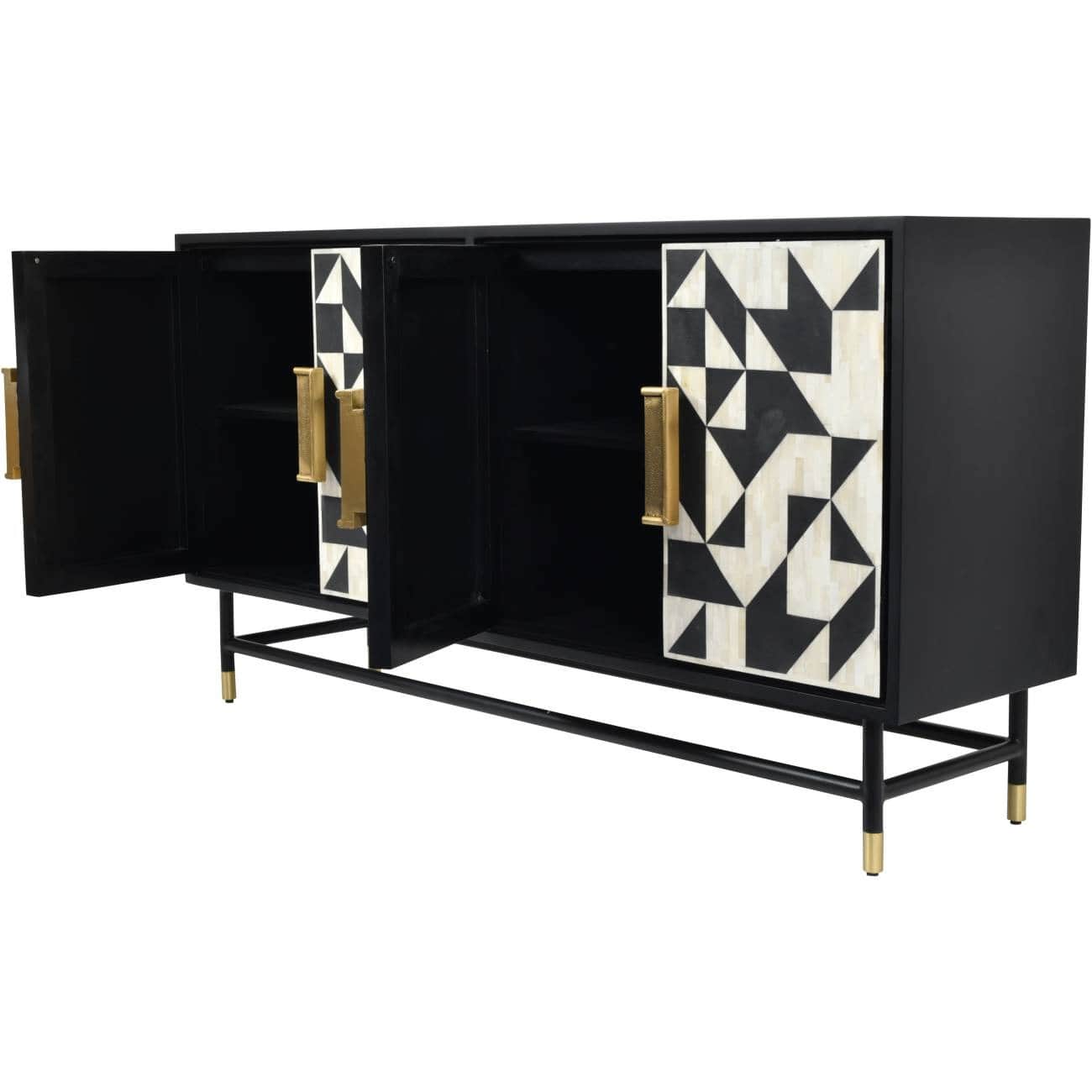 Bone Inlay 4 Doors cabinet - top_view