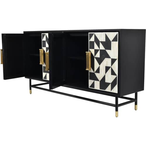 Bone Inlay 4 Doors cabinet