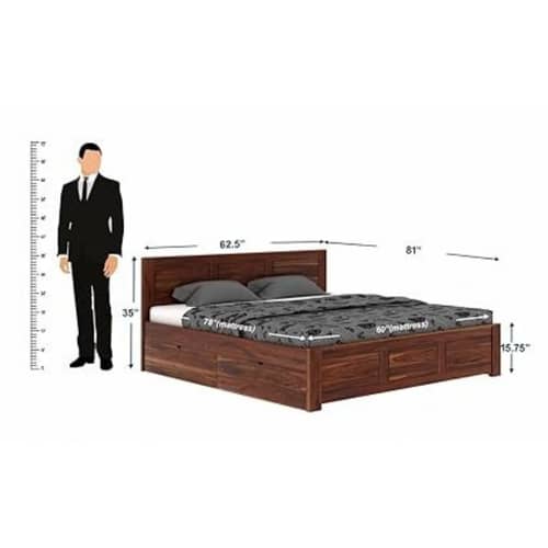 Kumiko Queen Size Bed | Sheesham Wood Bed