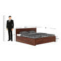 Kumiko Queen Size Bed | Sheesham Wood Bed - front_view