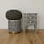Bone Inlay 2 Drawers Floral Design Bedside Table - left_view