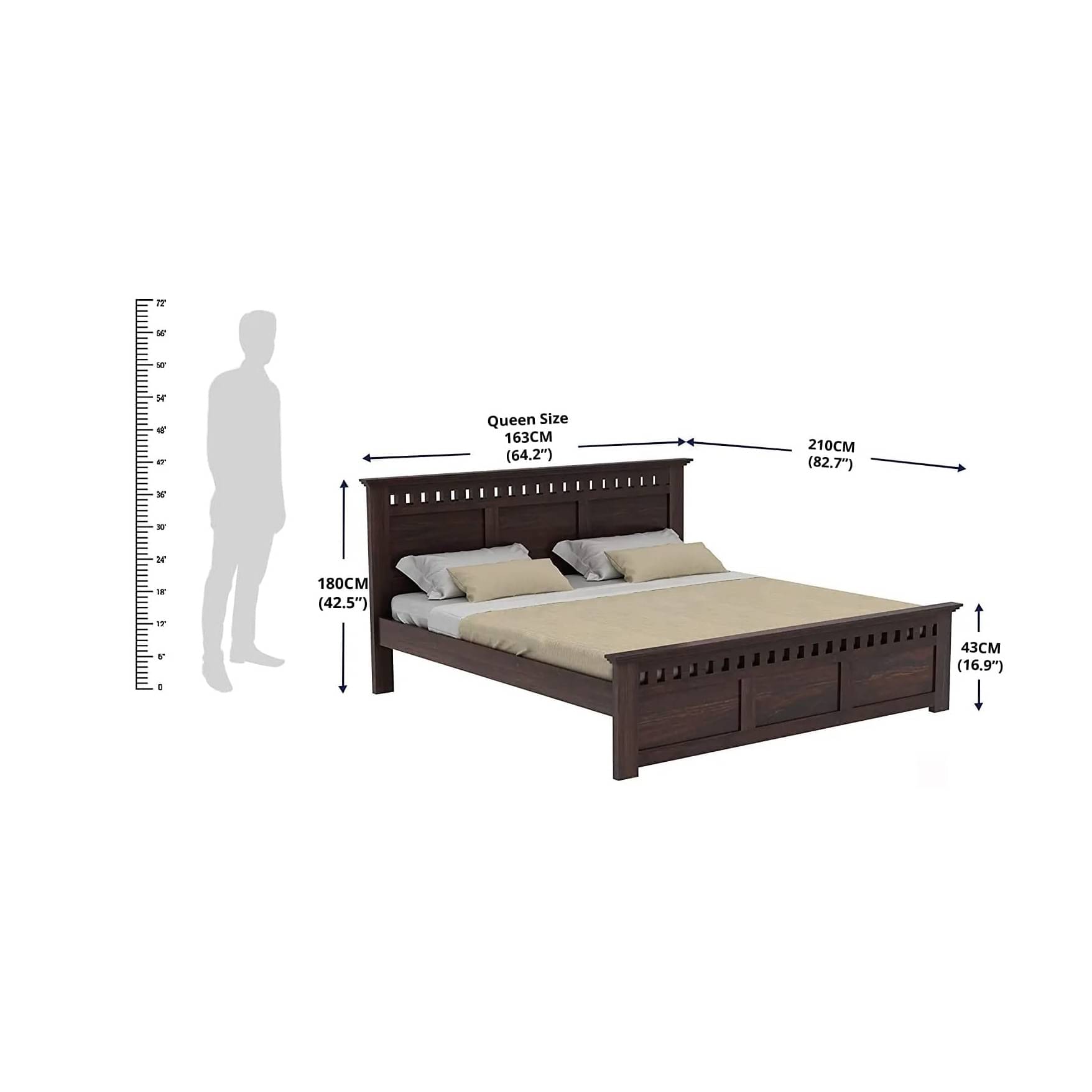 Jacklin Queen Size Bed - Without Storage