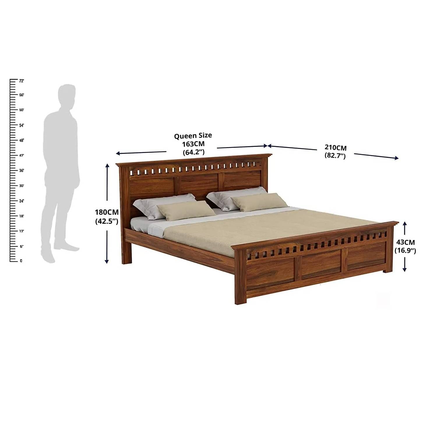 Jacklin Queen Size Bed - Without Storage