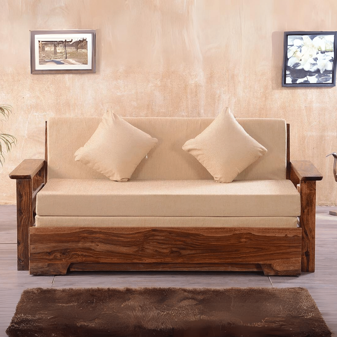 Hamilton Wooden Sofa Cum Bed - photo