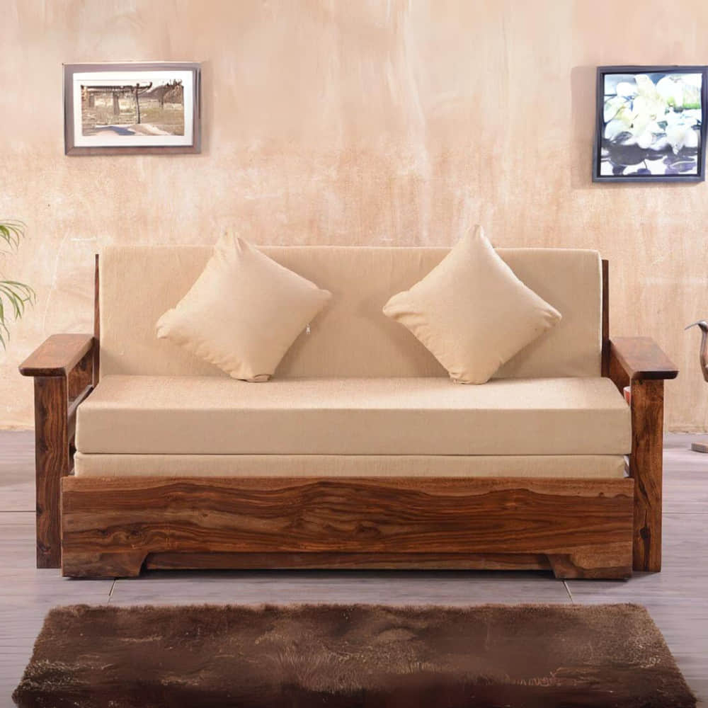 Hamilton Wooden Sofa Cum Bed - photo