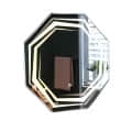 LED Octagon  Wall Mirror in Yellow Colour - front_view