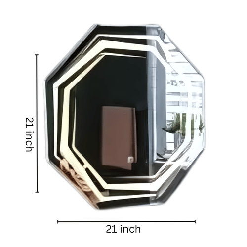 LED Octagon  Wall Mirror in Yellow Colour