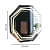 LED Octagon  Wall Mirror in Yellow Colour - top_view