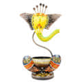 Lord Ganesh Iron Painted Tea Light - front_view