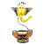 Lord Ganesh Iron Painted Tea Light - front_view