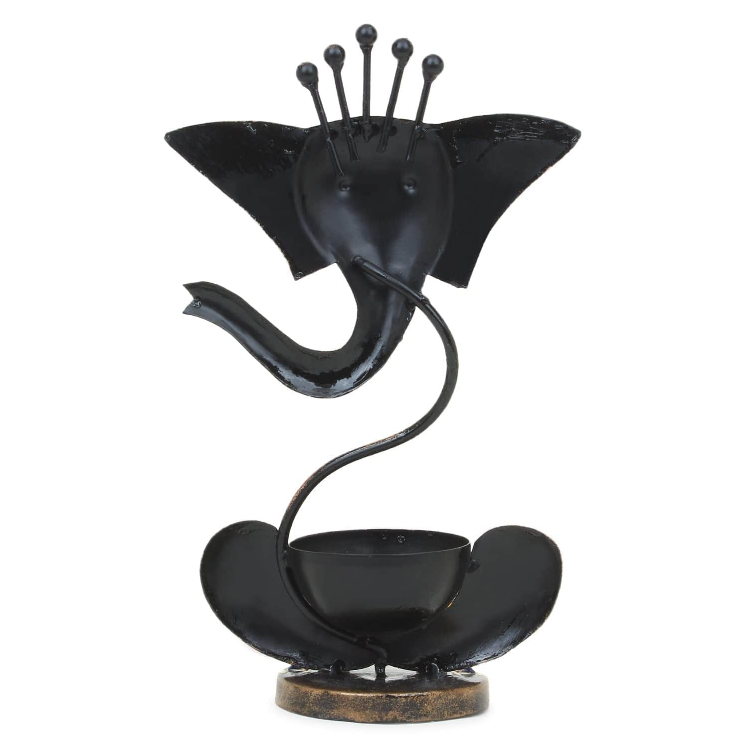 Lord Ganesh Iron Painted Tea Light - left_view