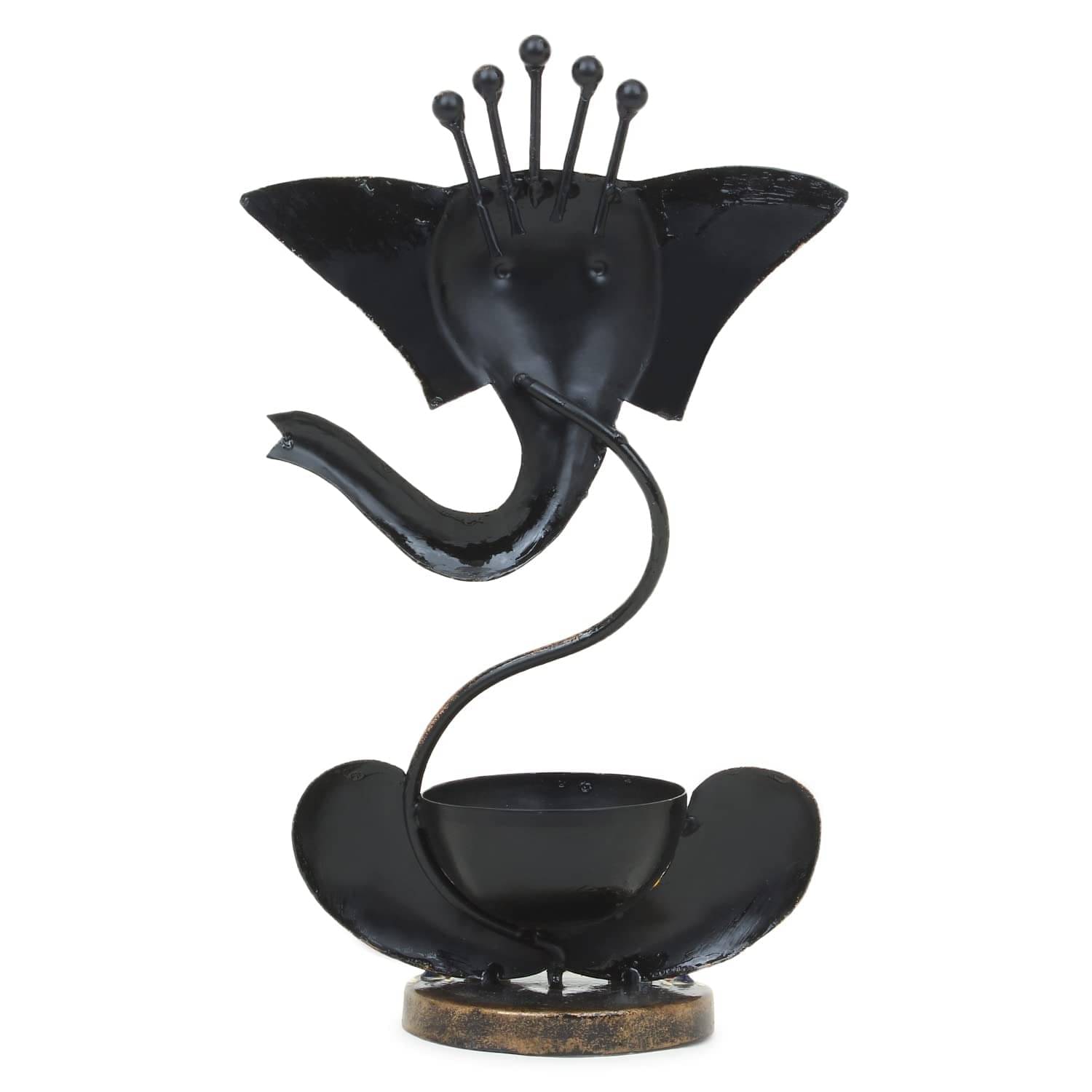 Lord Ganesh Iron Painted Tea Light