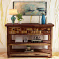 Woodway Console Table in Teak Finish - photo