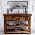 Woodway Console Table in Teak Finish - front_view