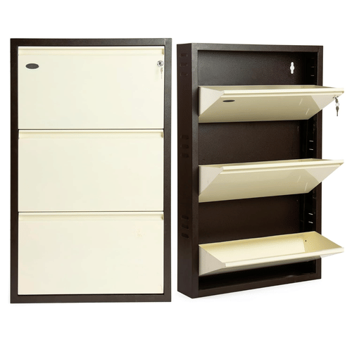 Tahara 3 Door Wall Mounted Metal Shoe Rack