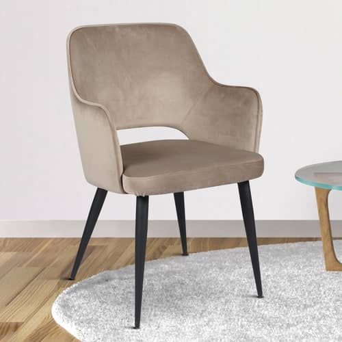Modway Fabric arm chair in brown and black color