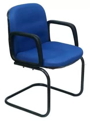 Century Metal Fabric Chair(Blue) - front_view