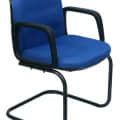 Century Metal Fabric Chair(Blue) - front_view