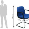 Century Metal Fabric Chair(Blue) - rear_view