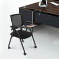 Clint Black Padded Fabric Portable Chairs - top_view