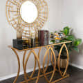 Golden Decorative Round Mirror - photo