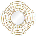 Golden Decorative Round Mirror - front_view