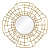 Golden Decorative Round Mirror - front_view