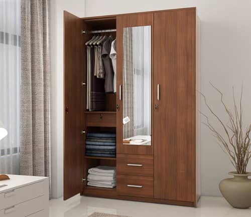 Catalina Engineered Wood 3 Door Wardrobe