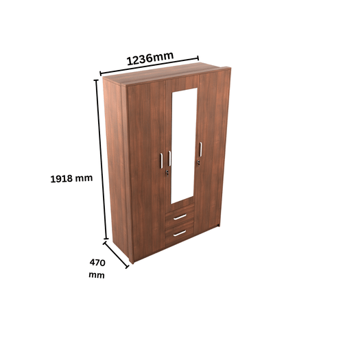 Catalina Engineered Wood 3 Door Wardrobe