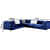 L shape sofa corner(Blue Color) - rear_view