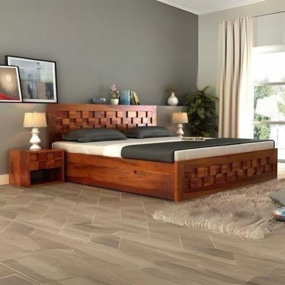 Osaka Solid Wood King Size Bed - photo