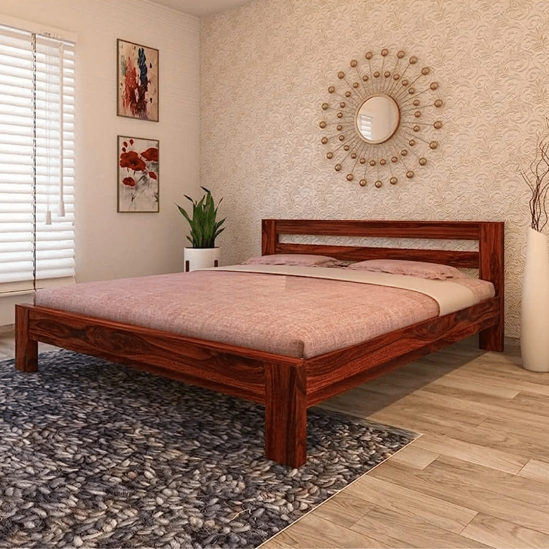 Morgen King Size Bed In Sheesham Wood