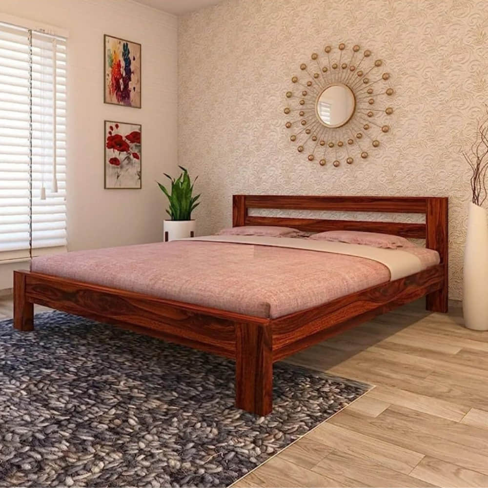 Morgen King Size Bed In Sheesham Wood - photo