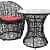 Black Rattan And Wicker 2 Seater Set With Table - top_view