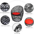 Black Rattan And Wicker 2 Seater Set With Table - rear_view