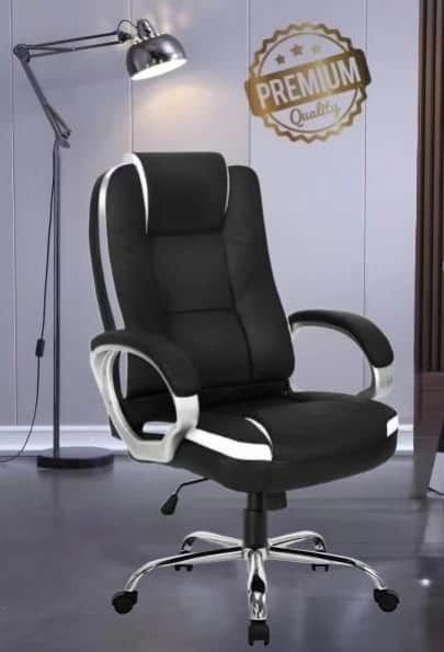 Fortuna D-42 High Back Office Chair (Black) - rear_view