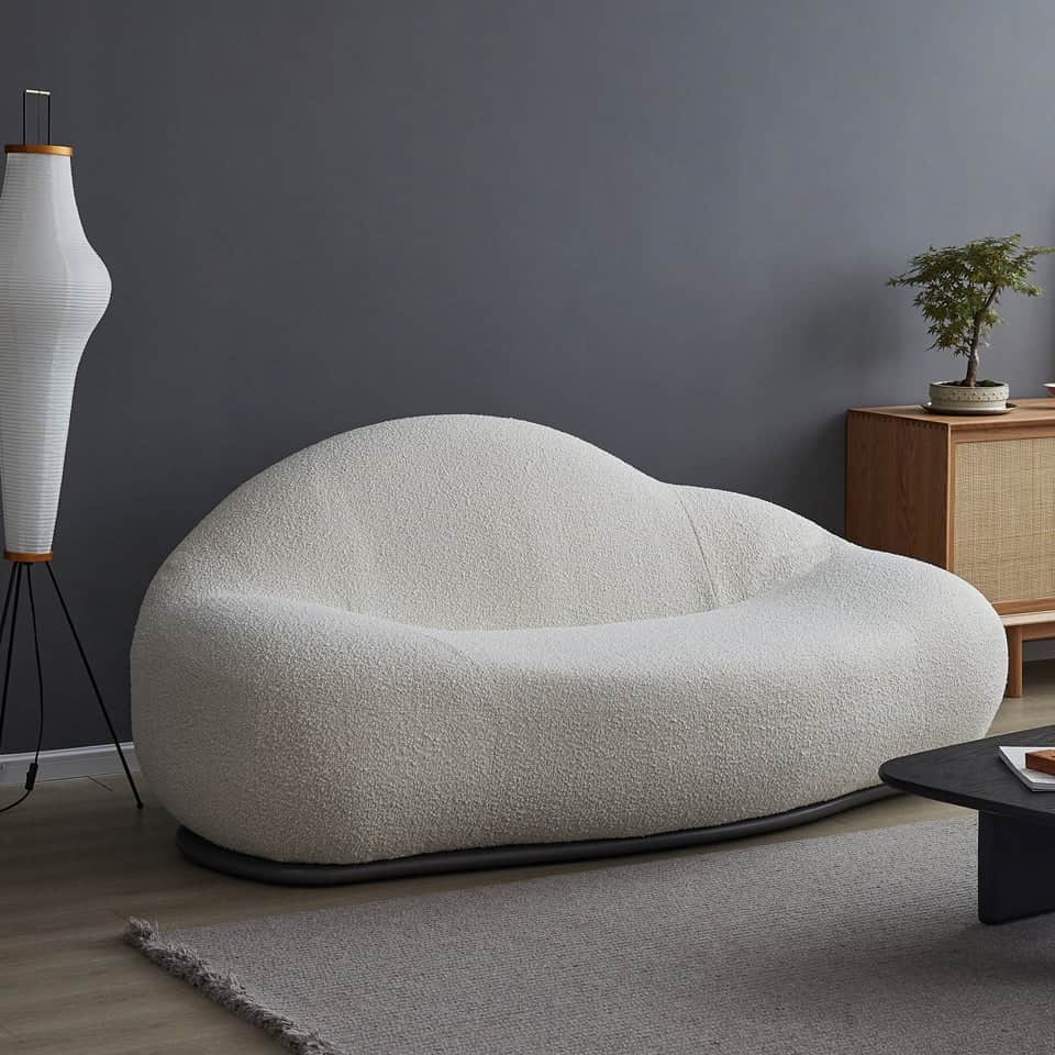Cloud Boucle Sofa - White - right_view