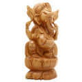 Wooden Ganesh Idol Handicraft - front_view