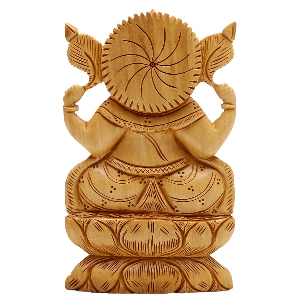 Wooden Ganesh Idol Handicraft - top_view