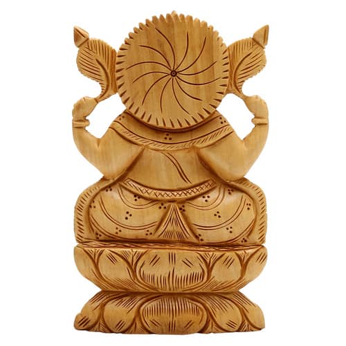 Wooden Ganesh Idol Handicraft