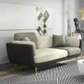 Aurora Gray 3-Seater Sofa with Gold Accents - photo