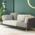 Aurora Gray 3-Seater Sofa with Gold Accents - top_view