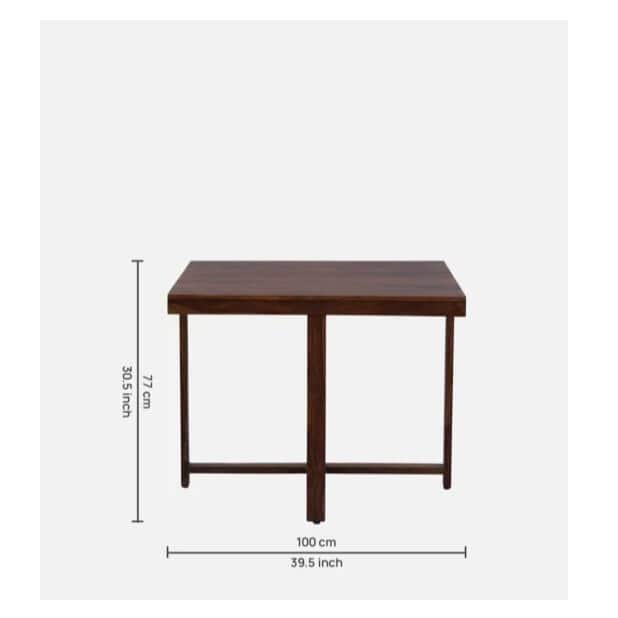 Innsbruck Solid Sheesham Wood 4 Seater Dining Table - bottom_view