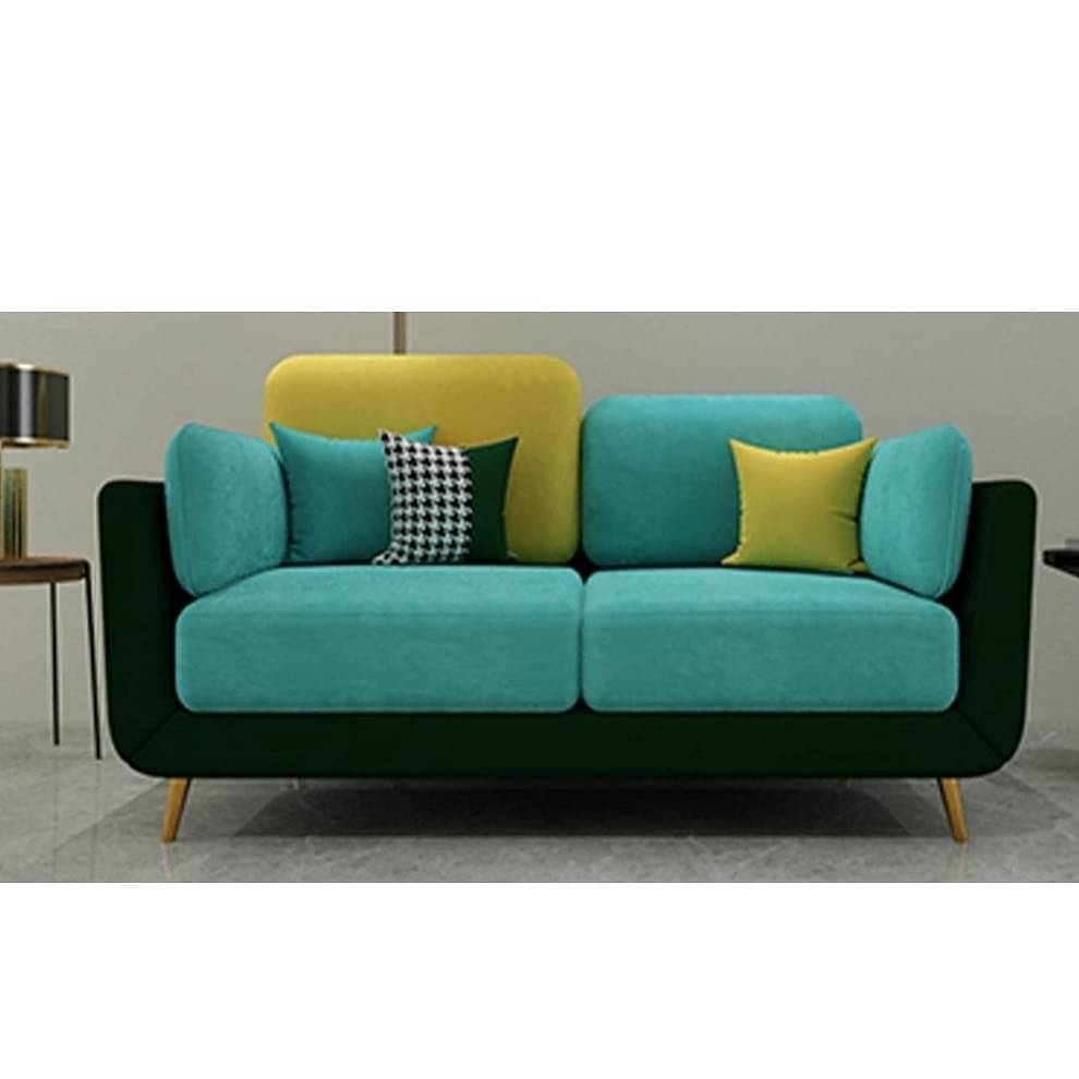 Aurora Green 3-Seater Sofa With Gold Accents